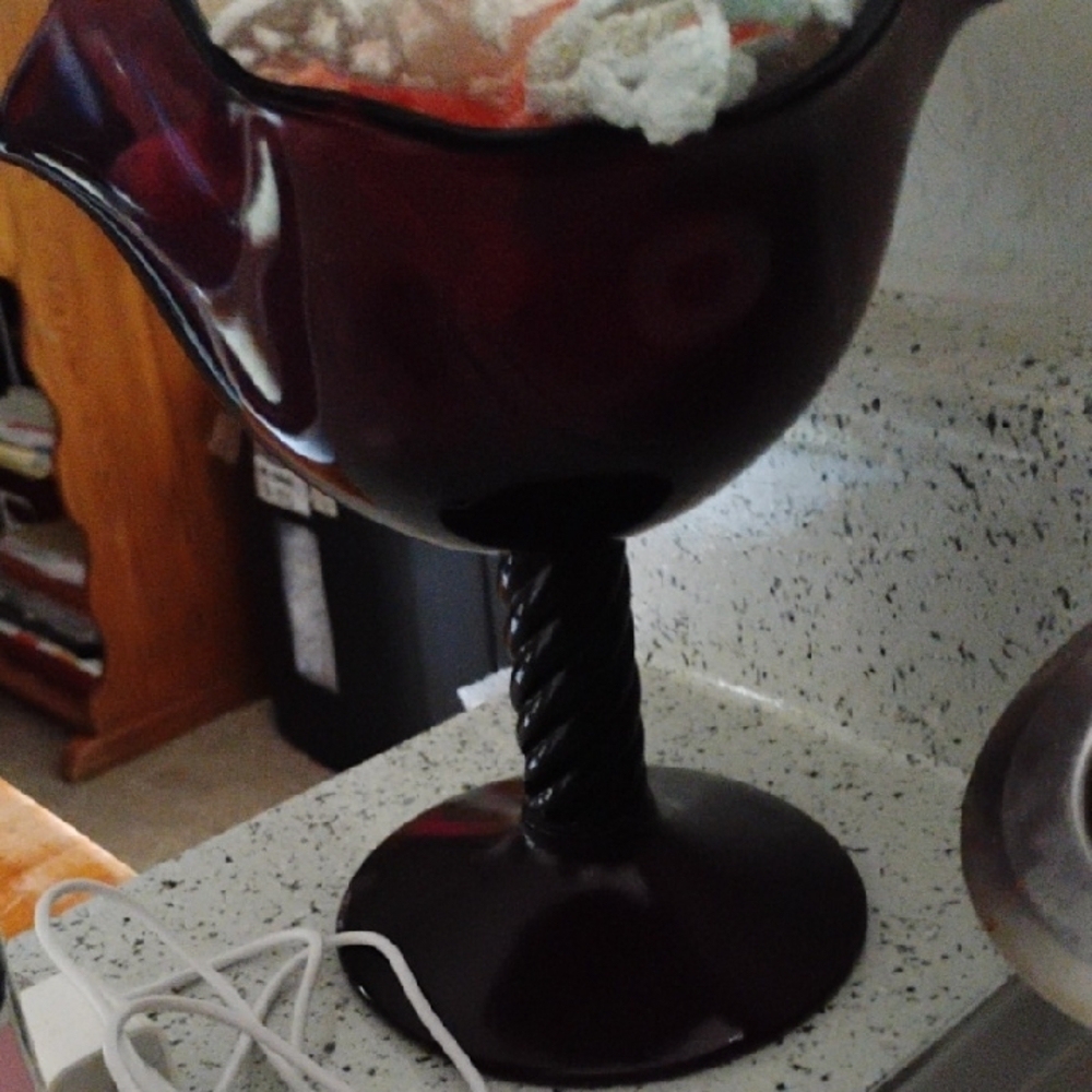 Elegant Dark Glass Art Vase